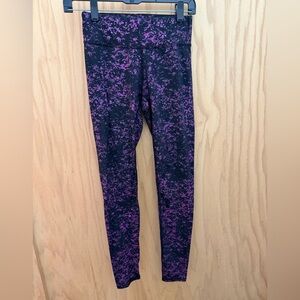 Terez Black and Purple Splatter Leggings